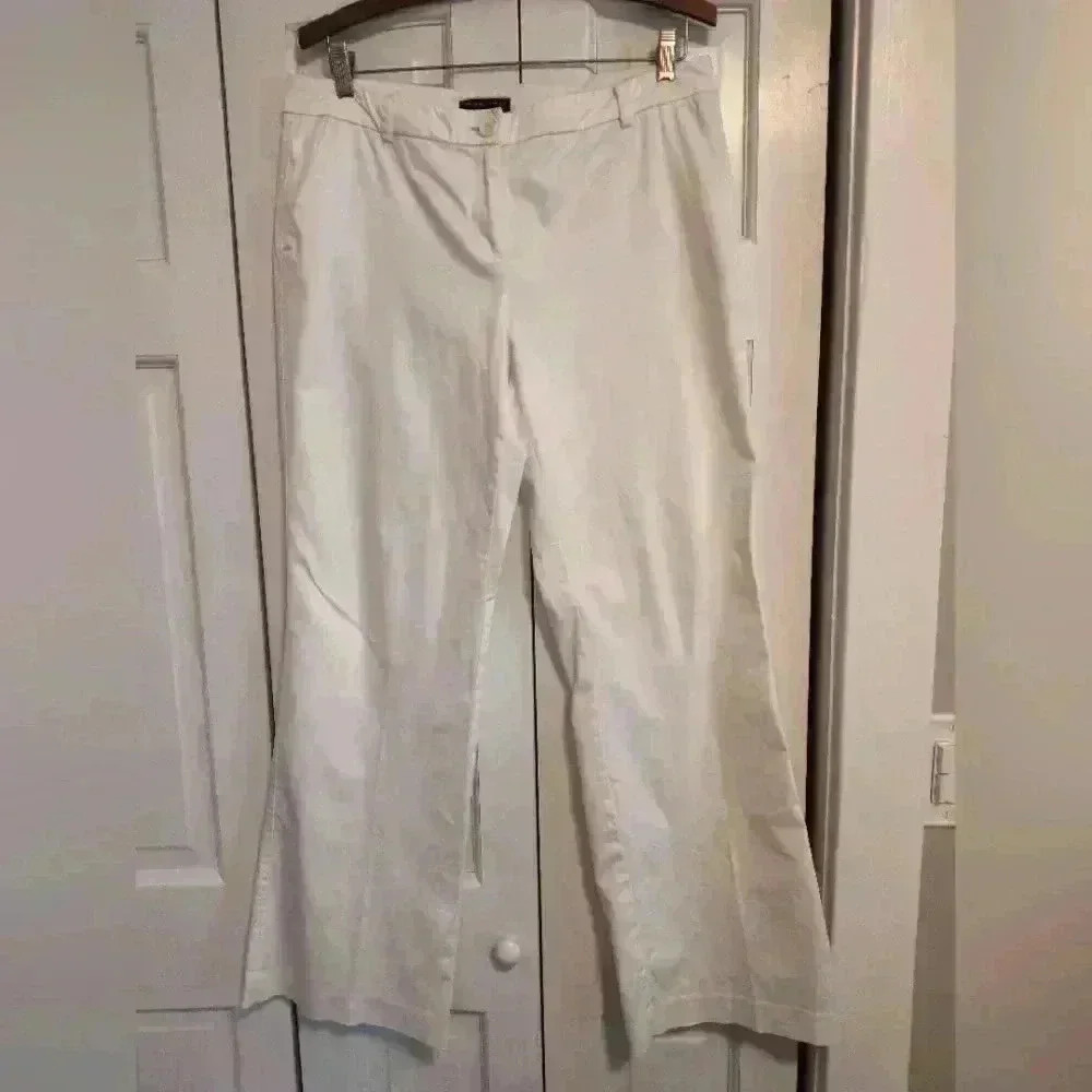 New York & Company Women's Off White Pants | Cotton Spandex | Boot Cut | Sz 8